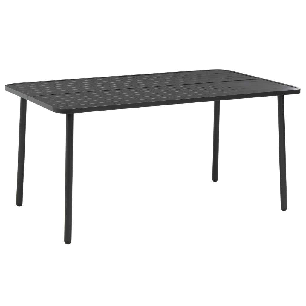 Set da Pranzo da Giardino 7 pz in Acciaio Grigio Scuro | homemem39