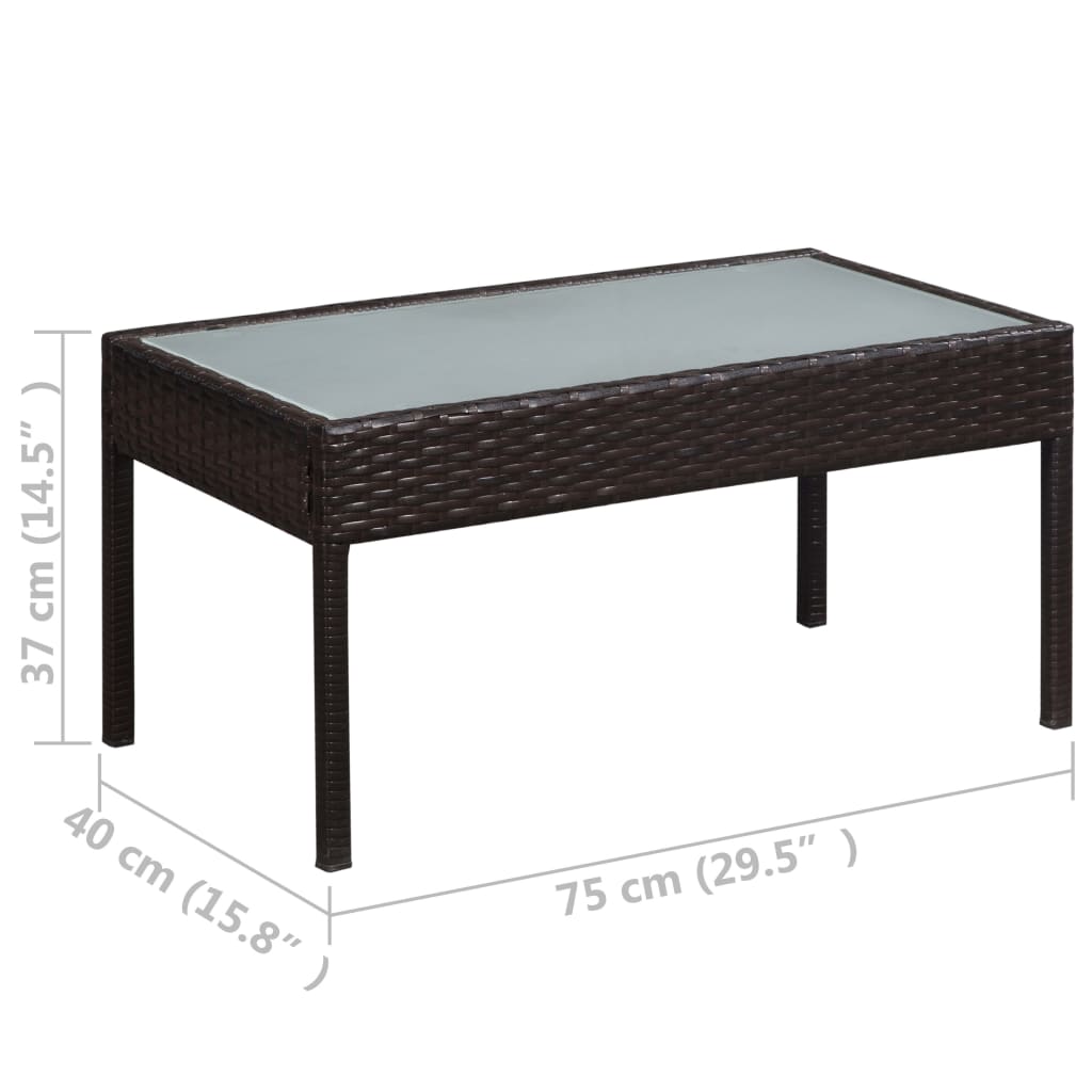 Set Divani da Giardino 5 pz con Cuscini in Polyrattan Marrone | homemem39