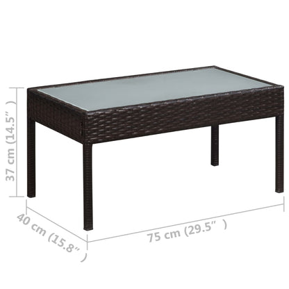 Set Divani da Giardino 5 pz con Cuscini in Polyrattan Marrone | homemem39
