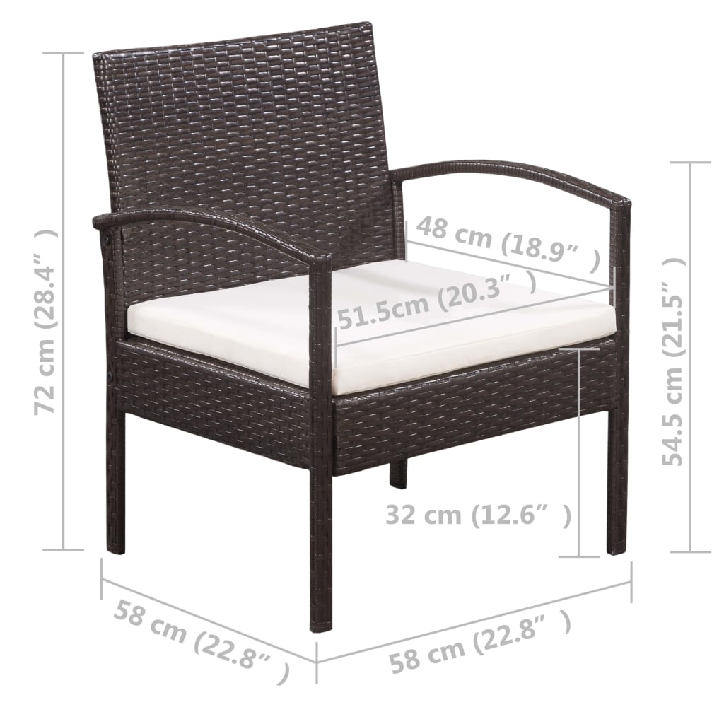 Set Divani da Giardino 5 pz con Cuscini in Polyrattan Nero | homemem39