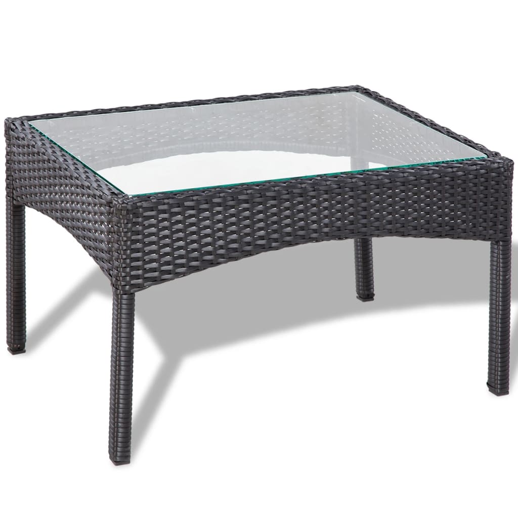 Set Divani da Giardino 4 pz con Cuscini in Polyrattan Nero | homemem39