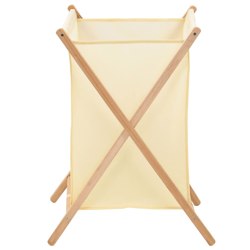 Portabiancheria in Legno di Cedro e Tessuto Beige 42x41x64 cm | homemem39