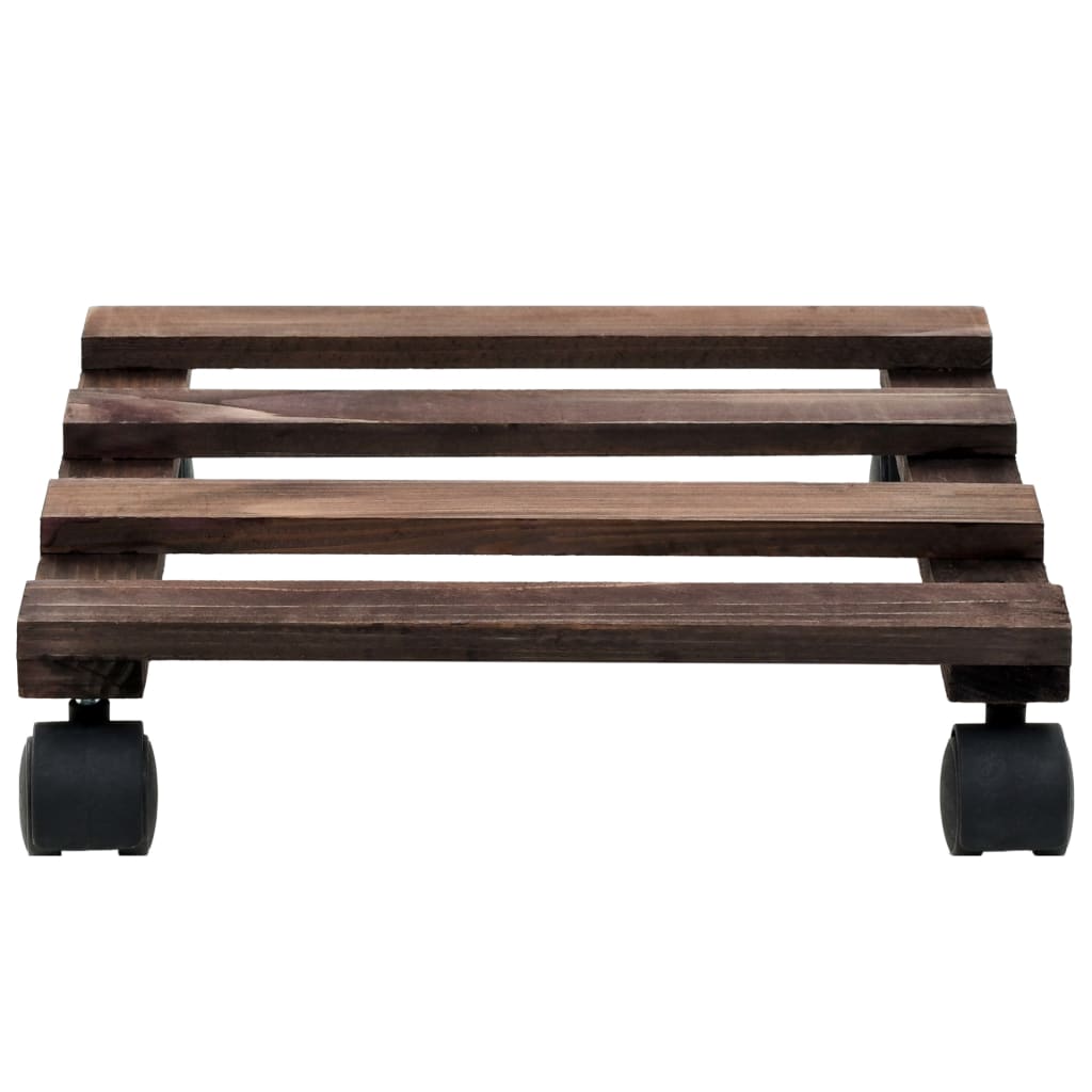 Pedane con Ruote per Piante 4 pz in Legno di Cedro 25x25 cm | homemem39