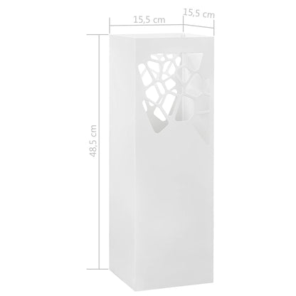 Stone Style Umbrella Stand in White Steel
