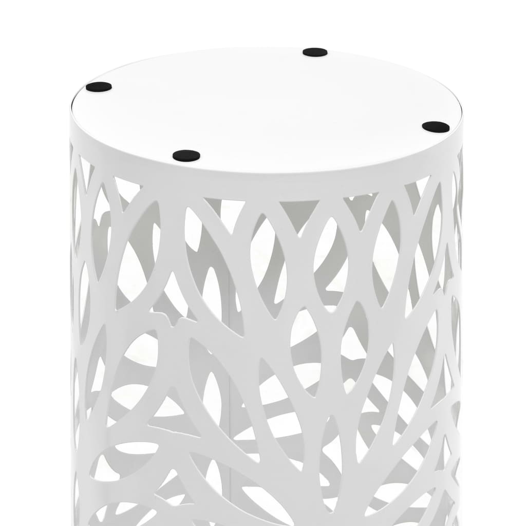 Porta Ombrelli con Motivi a Foglie in Acciaio Bianco | homemem39