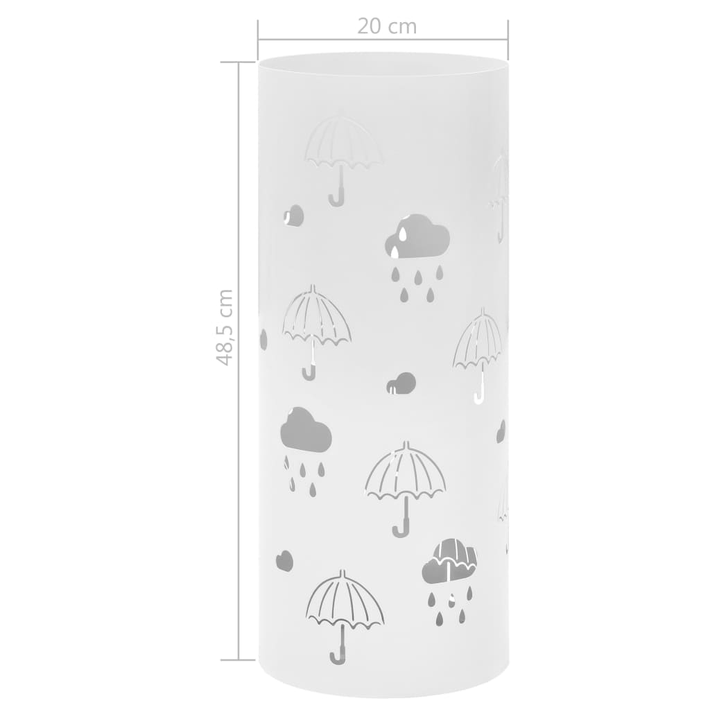 Porta Ombrelli con Motivi a Ombrelli in Acciaio Bianco | homemem39