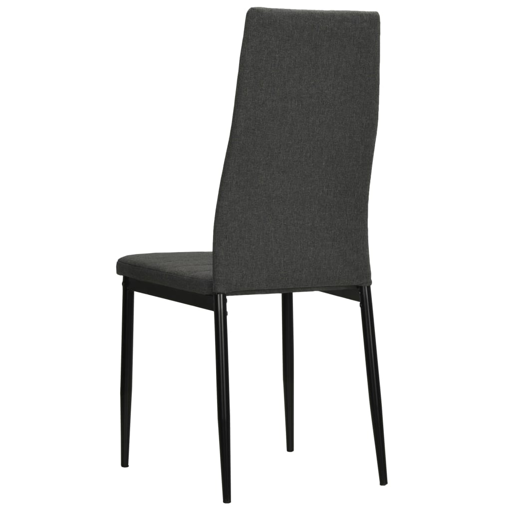 Sedie da Pranzo 4 pz Grigie Legno Massello di Hevea e Tessuto | homemem39