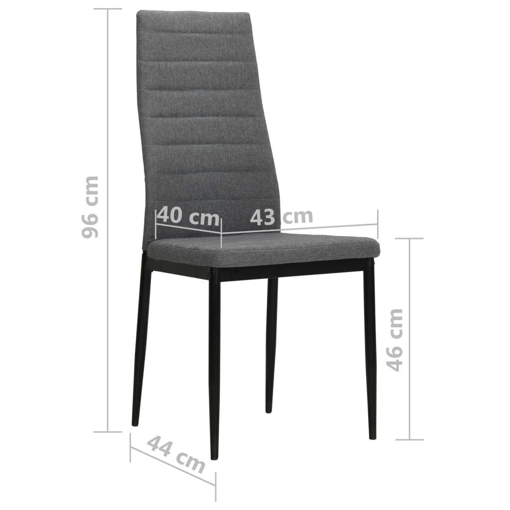 Sedie da Pranzo 4 pz Grigio Chiaro in Tessuto | homemem39