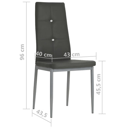Sedie da Pranzo 4 pz Grigie in Similpelle | homemem39