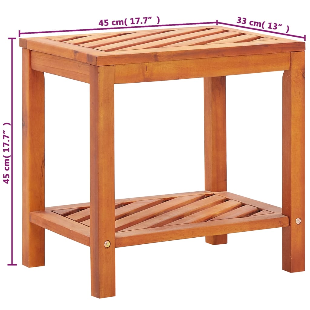 Tavolinetto in Legno Massello di Acacia 45x33x45 cm | homemem39