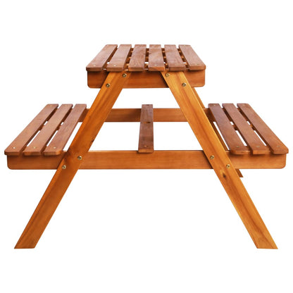 Tavolo Picnic per Bambini con Ombrellone 79x90x60cm in Acacia | homemem39