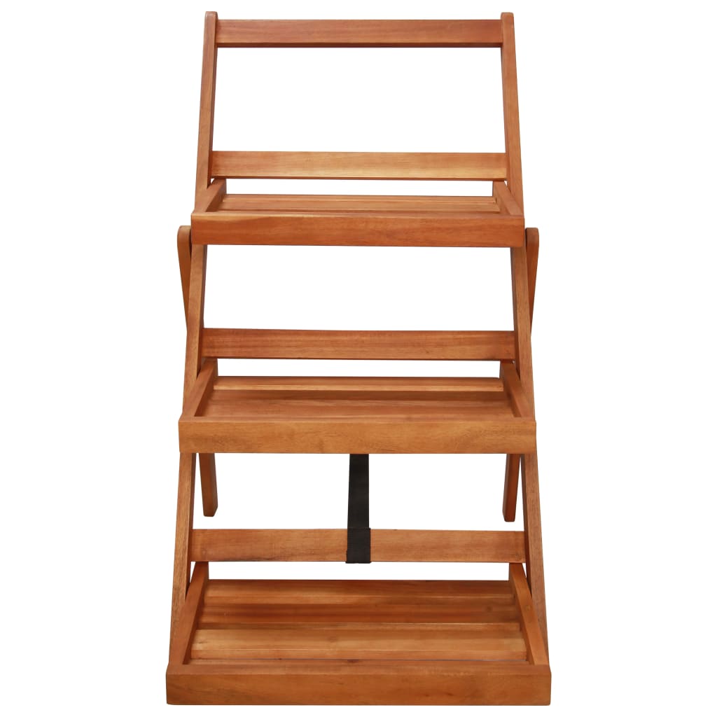 Piedistallo per Piante a 3 Livelli 50x63x80cm Massello d'Acacia - homemem39