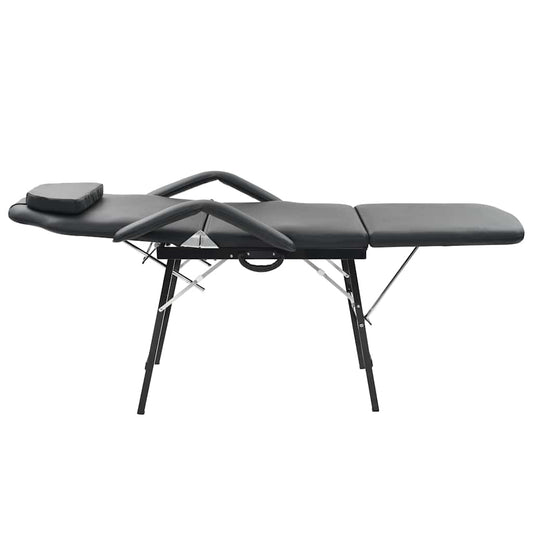 Lettino da Massaggio Portatile in Similpelle 185x78x76 cm Nero | homemem39