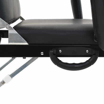 Lettino da Massaggio Portatile in Similpelle 185x78x76 cm Nero | homemem39