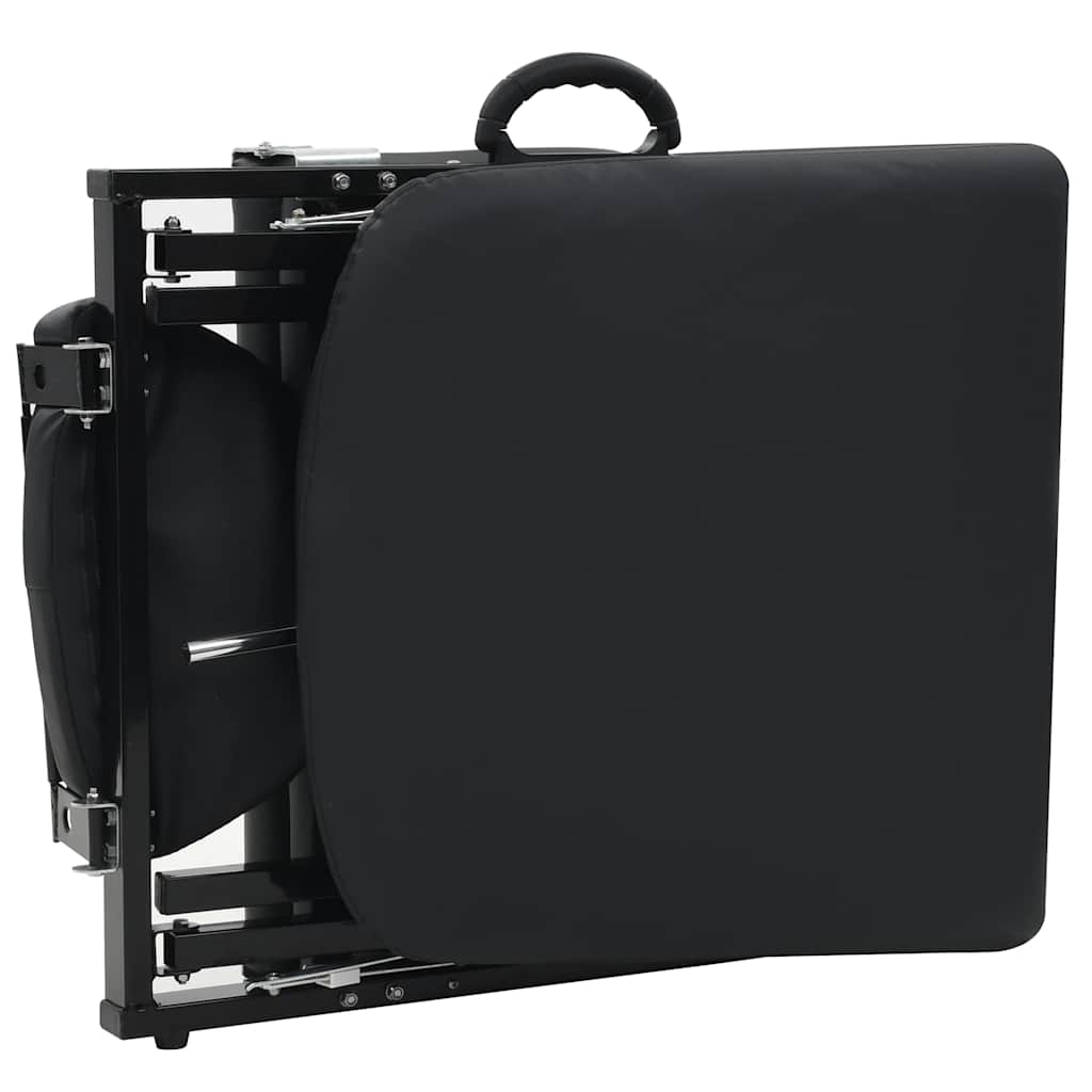 Lettino da Massaggio Portatile in Similpelle 185x78x76 cm Nero | homemem39