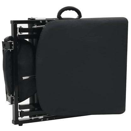 Lettino da Massaggio Portatile in Similpelle 185x78x76 cm Nero | homemem39