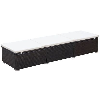 Lettino Prendisole con Cuscino in Polyrattan Marrone - homemem39