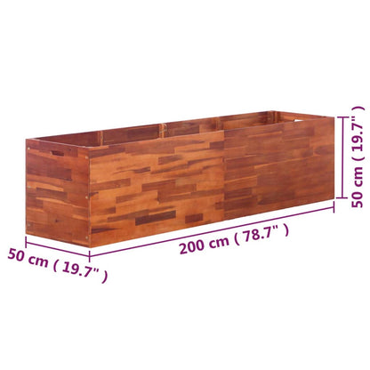 Letto Rialzato da Giardino in Legno di Acacia 200x50x50 cm - homemem39