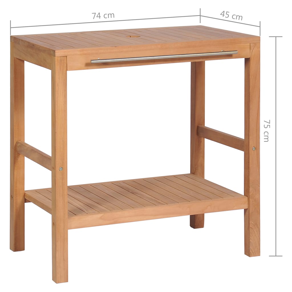 Mobile per Lavabo in Massello di Teak 74x45x75 cm | homemem39