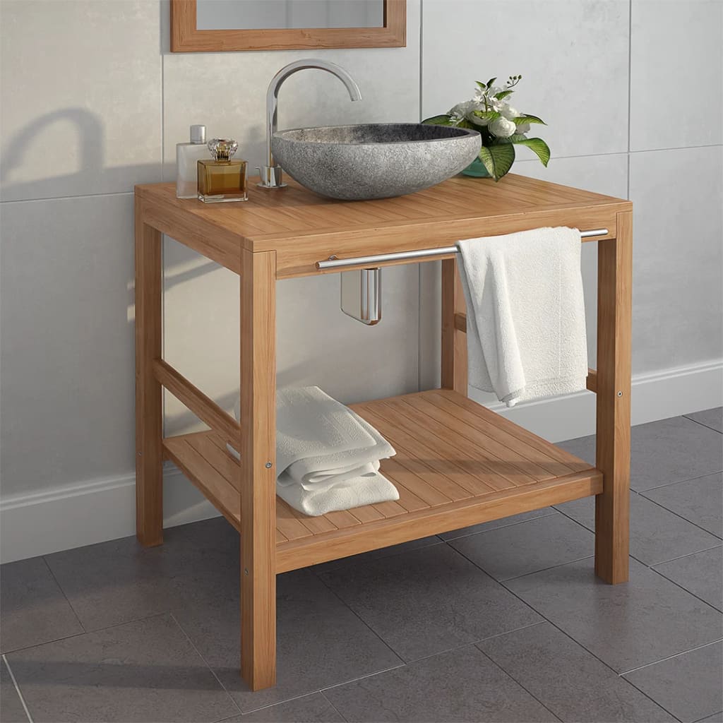 Mobile per Lavabo in Massello di Teak 74x45x75 cm | homemem39