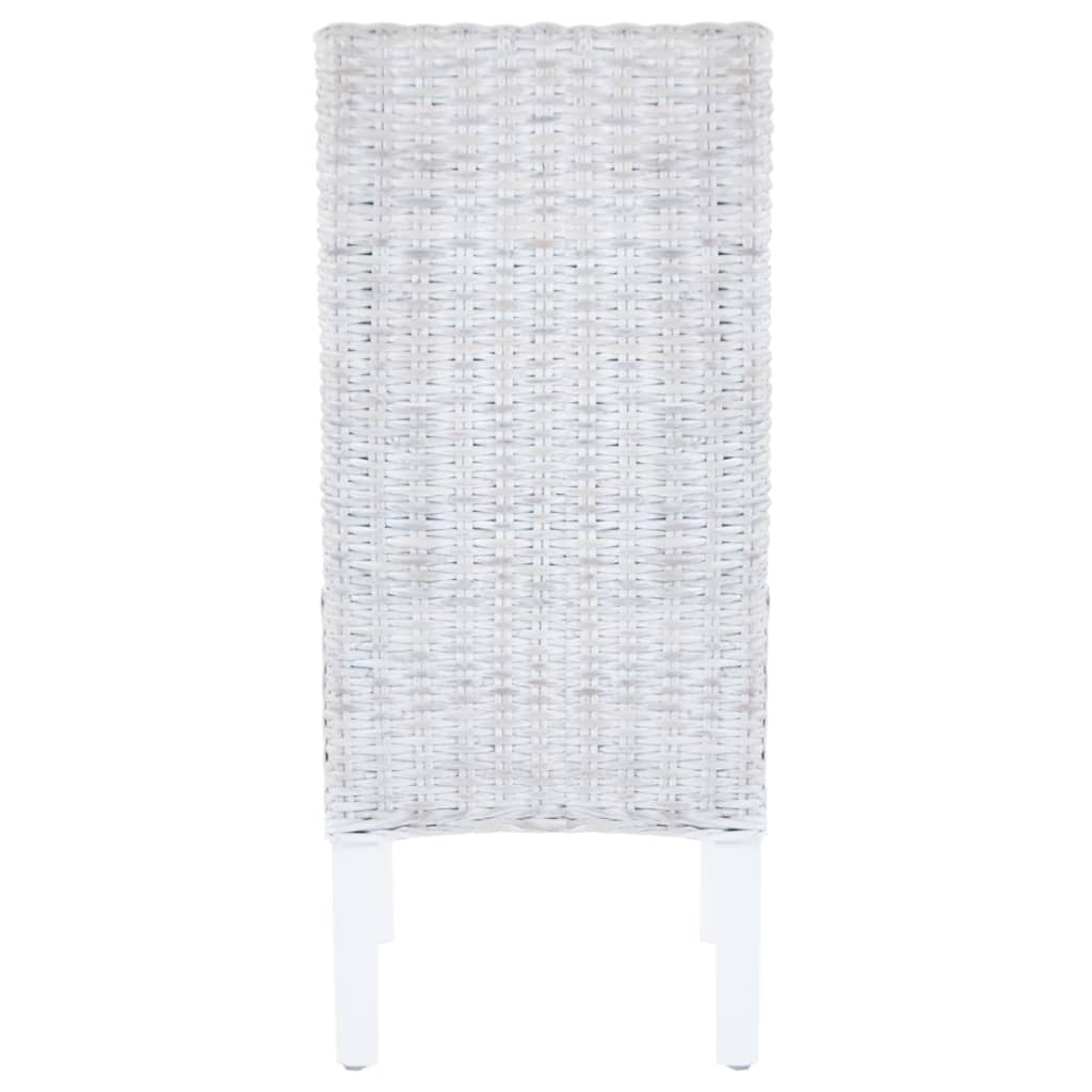 Sedie da Pranzo 2 pz Marrone Chiaro in Rattan Kubu e Mogano | homemem39