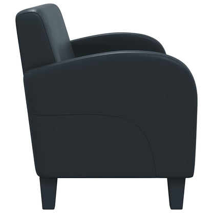 Set Divani 2 pz in Similpelle Nero - homemem39