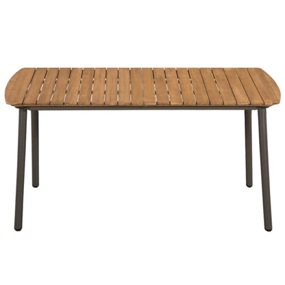 Tavolo da Giardino 150x90x72cm in Massello di Acacia e Acciaio | homemem39