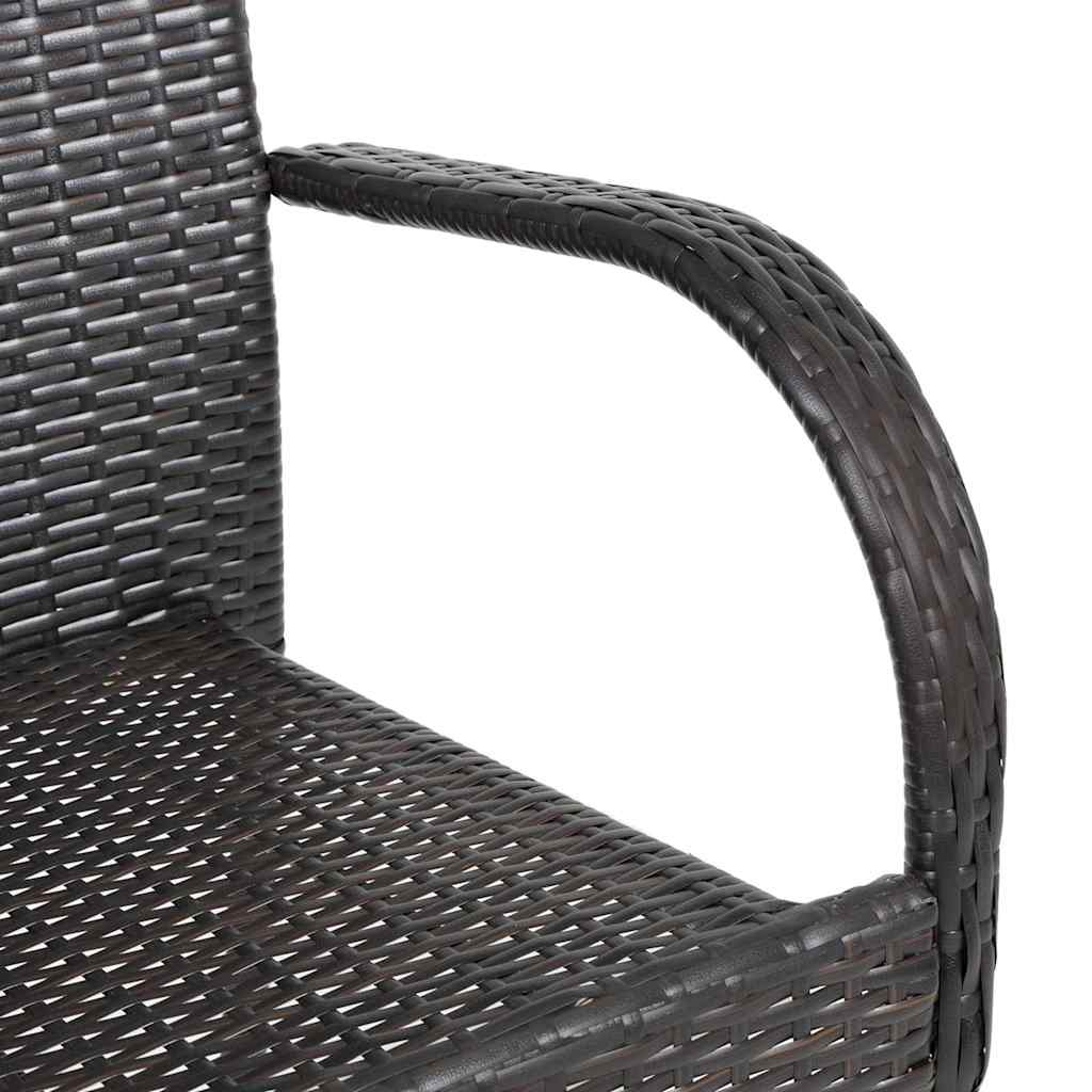 Sedie da Esterno Impilabili 2 pz in Polyrattan Marrone - homemem39