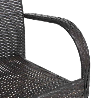 Sedie da Esterno Impilabili 2 pz in Polyrattan Marrone - homemem39