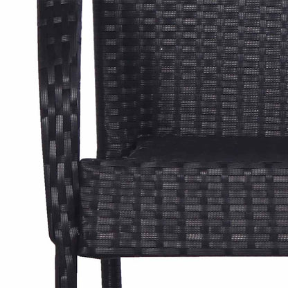 Stackable Outdoor Chairs 2 pcs in Black Polyrattan