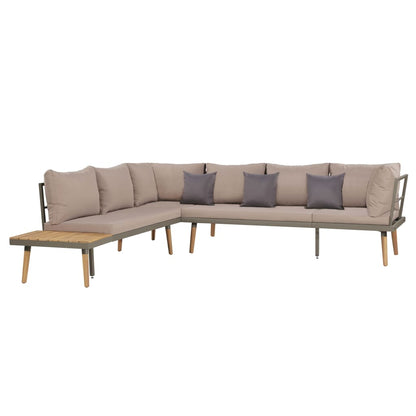 Set Divani da Giardino 4 pz con Cuscini Legno di Acacia Marrone | homemem39