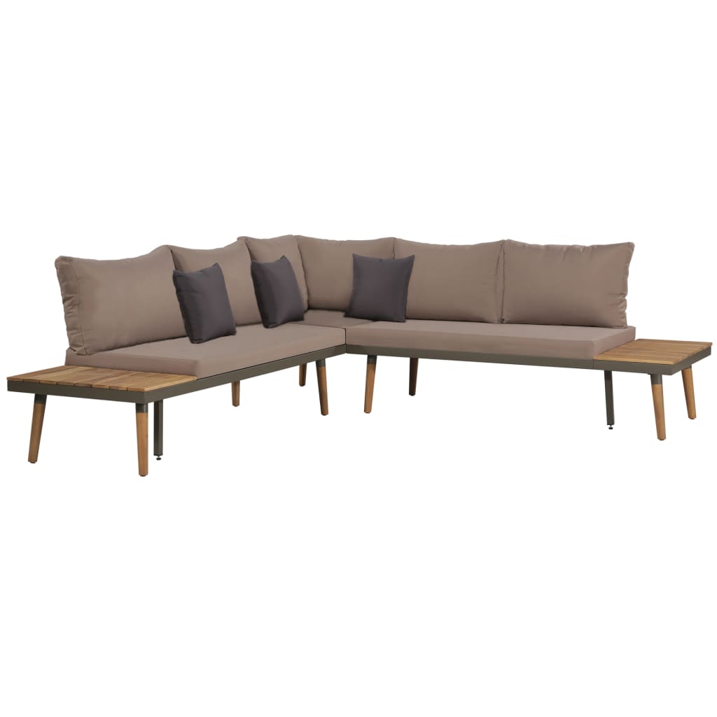 Set Divani da Giardino 4 pz con Cuscini Legno di Acacia Marrone - homemem39
