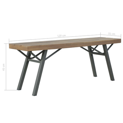 Panchina da Giardino 120 cm in Legno Massello d'Acacia - homemem39