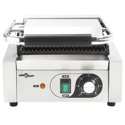 Griglia per Panini Scanalata in Acciaio Inox 1800W 31x30,5x20cm - homemem39