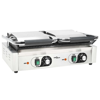 Doppia Griglia per Panini Scanalata 3600 W 57x30,5x20 cm - homemem39