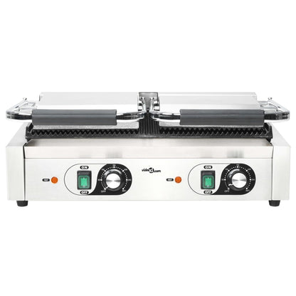 Doppia Griglia per Panini Scanalata 3600 W 57x30,5x20 cm - homemem39