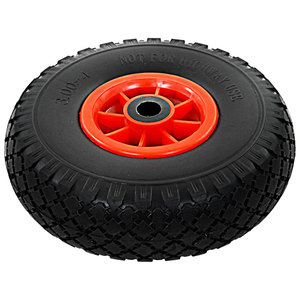 Ruote Carrello a Mano 2 pz in PU Solido 3.00-4 (260x85) | homemem39