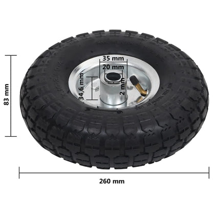 Ruote Carrello a Mano 2 pz in Gomma 4.10/3.50-4 (260x83) | homemem39