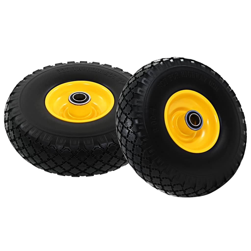 Ruote Carrello a Mano 2 pz in PU Solido 3.00-4 (260x85) | homemem39