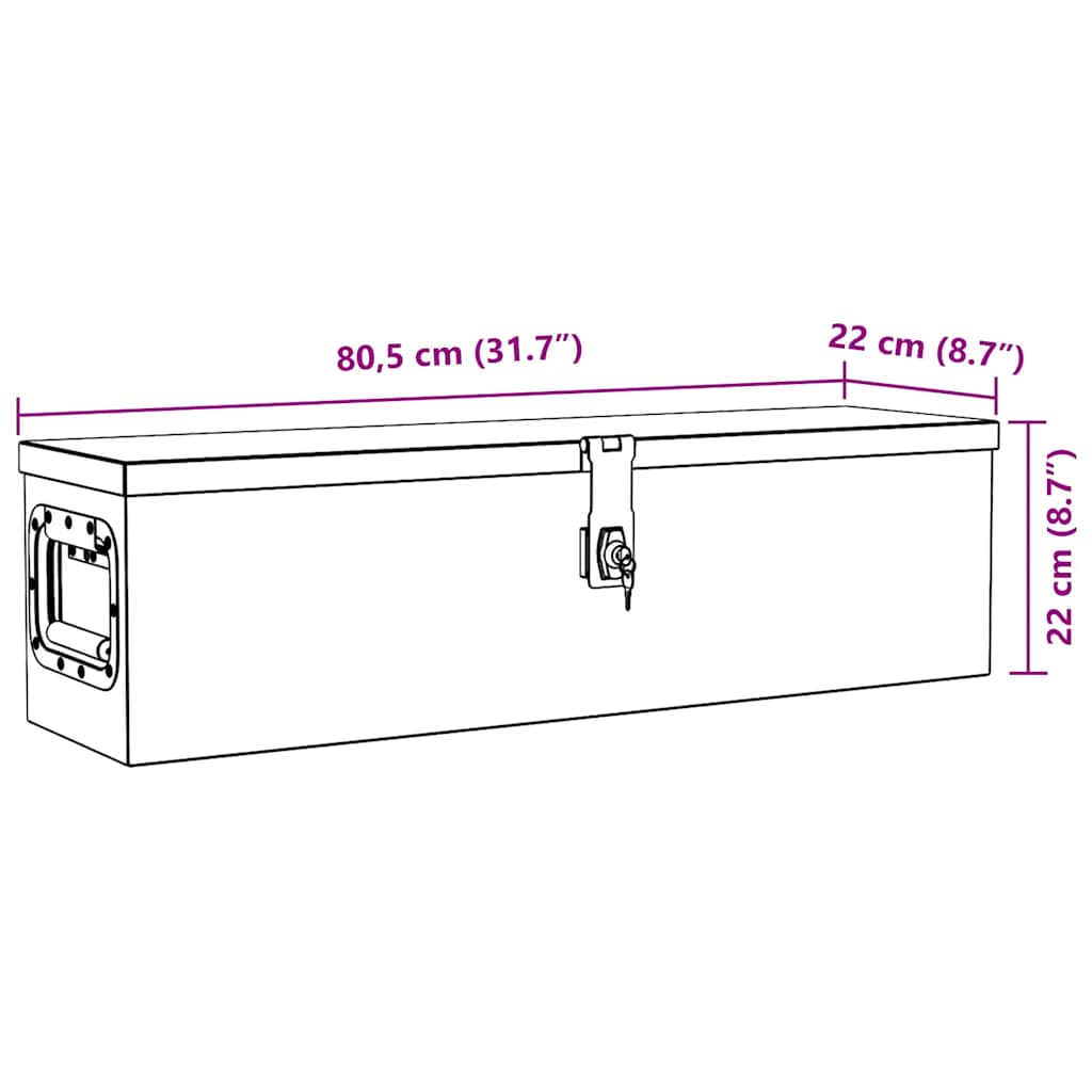 Cassetta in Alluminio 80,5x22x22 cm Argento | homemem39