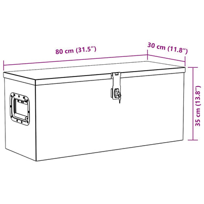 Cassetta in Alluminio 80x30x35 cm Argento | homemem39