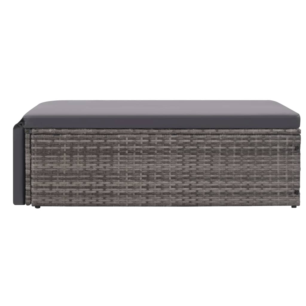 Set Divani da Giardino 2 pz con Cuscini in Polyrattan Grigio - homemem39