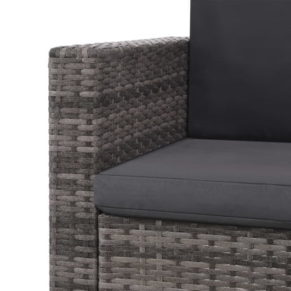 Set Divani da Giardino 2 pz con Cuscini in Polyrattan Grigio - homemem39
