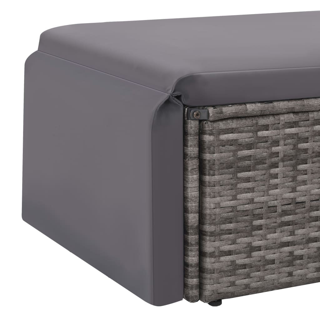 Set Divani da Giardino 2 pz con Cuscini in Polyrattan Grigio - homemem39