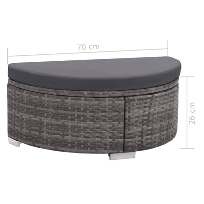 Set Divani da Giardino 8 pz con Cuscini in Polyrattan Grigio - homemem39