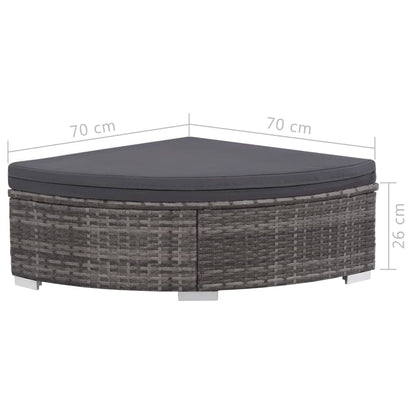 Set Divani da Giardino 6 pz con Cuscini in Polyrattan Grigio - homemem39