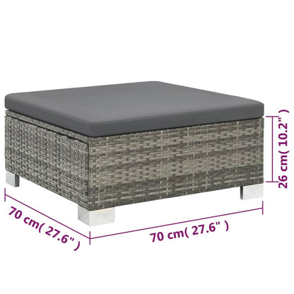 Set Divani da Giardino 10 pz con Cuscini in Polyrattan Grigio | homemem39