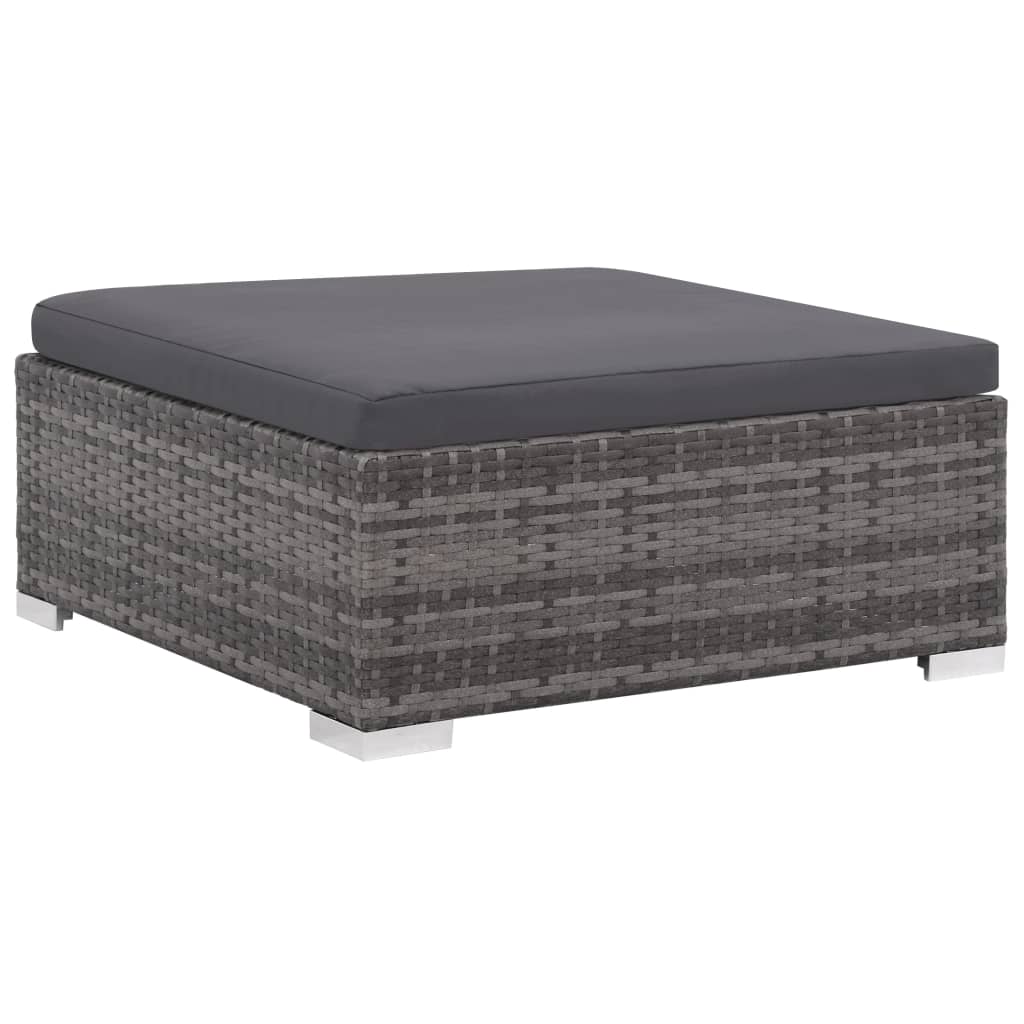 Set Divani da Giardino 8 pz con Cuscini in Polyrattan Grigio | homemem39