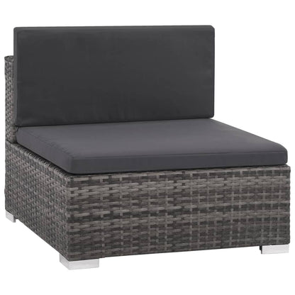 Set Divani da Giardino 8 pz con Cuscini in Polyrattan Grigio | homemem39