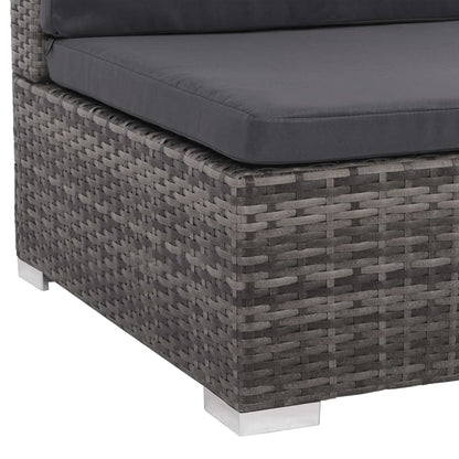 Set Divani da Giardino 8 pz con Cuscini in Polyrattan Grigio | homemem39